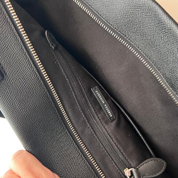 Rebecca Minkoff Large Gabby Tote Black Leather Textured Shoulder Work Bag - Picture 10 of 14